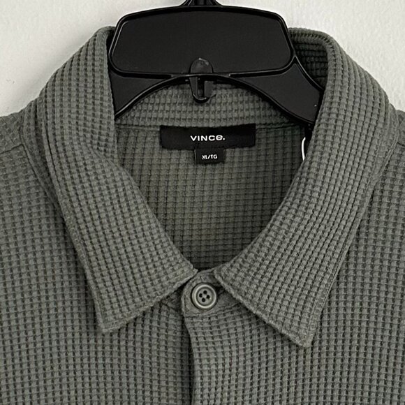 VINCE Chunky Waffle Cotton-Blend Shirt Jacket - Picture 1 of 5